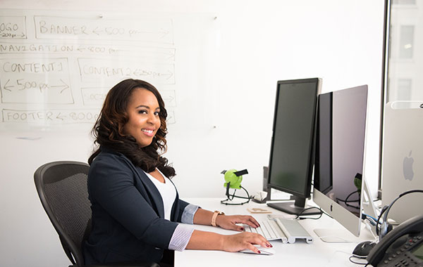 employee working on computer